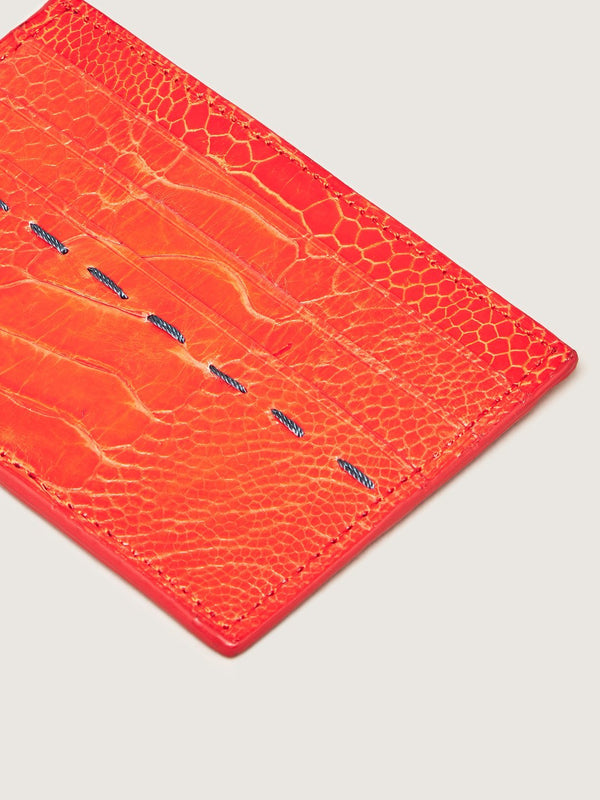 Card Holder - Ostrich Shin Chilli Red