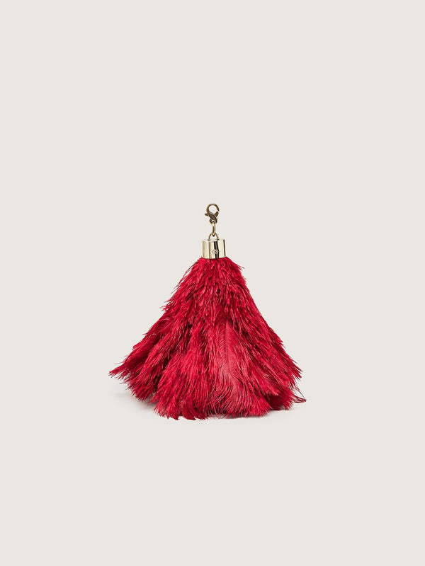 Ostrich Feather Charm - Scarlet Red