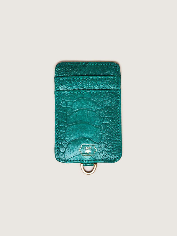 Phone Wallet - Brilliant Green Ostrich Shin