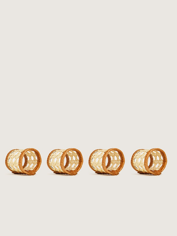Rattan Serviette Rings Set of 4 - Amber